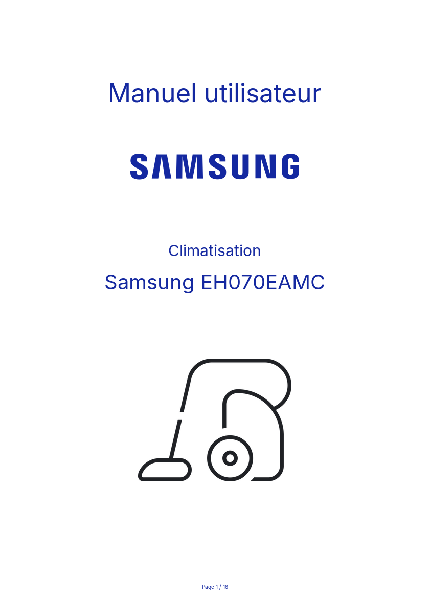 Page n°1 - Manuel utilisateur Samsung EH070EAMC