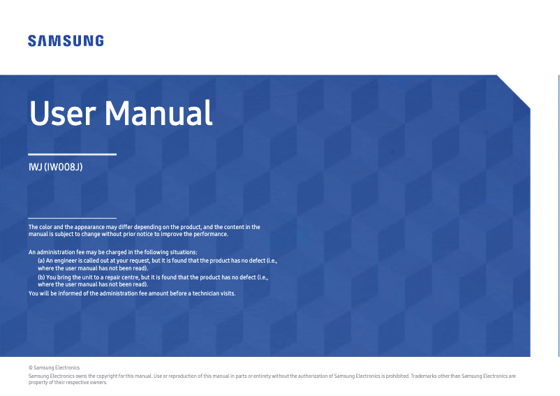 Page n°1 - Manuel utilisateur Samsung The Wall IW008J