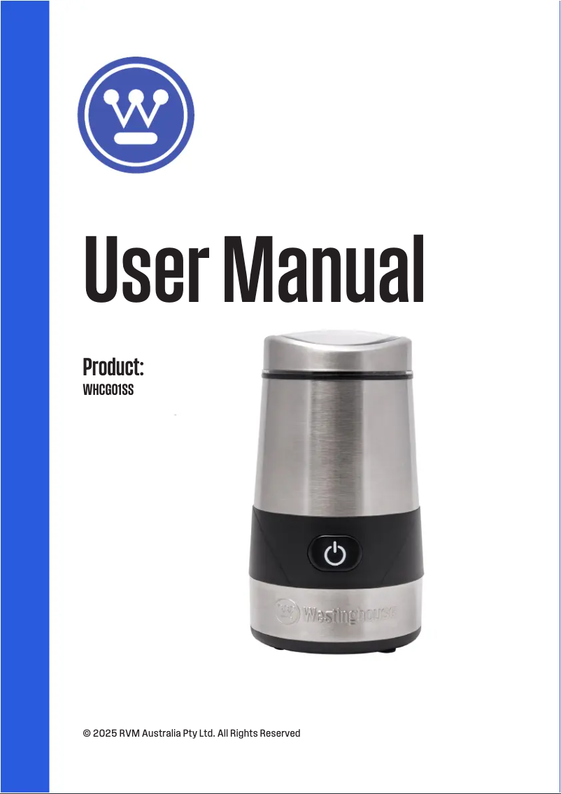 Page n°1 - Manuel utilisateur Westinghouse WHCG01SS