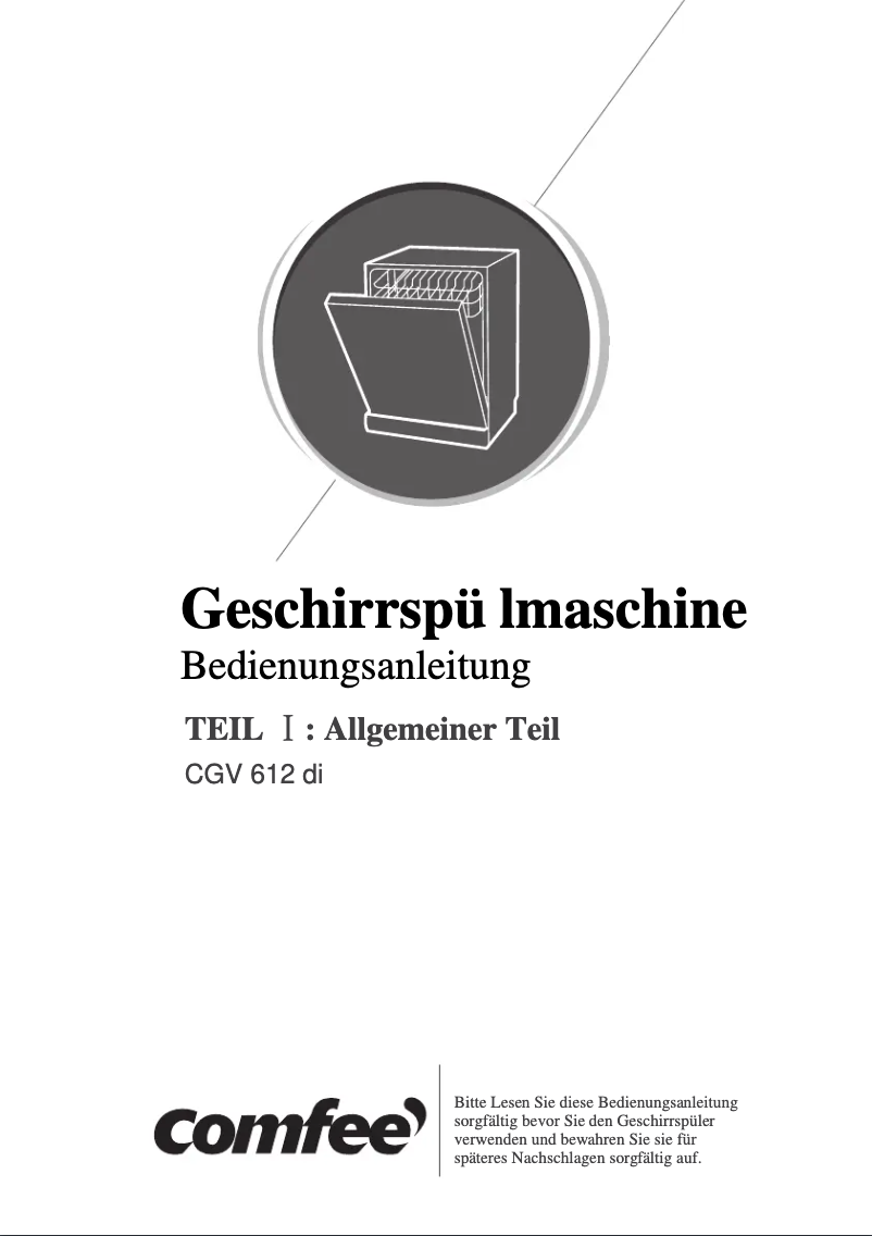 Page n°1 - Manuel utilisateur Comfee CGV 612 di