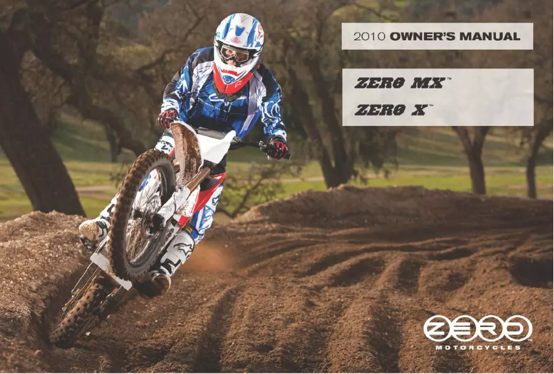 Page 1 de la notice Manuel utilisateur Zero X (2010)