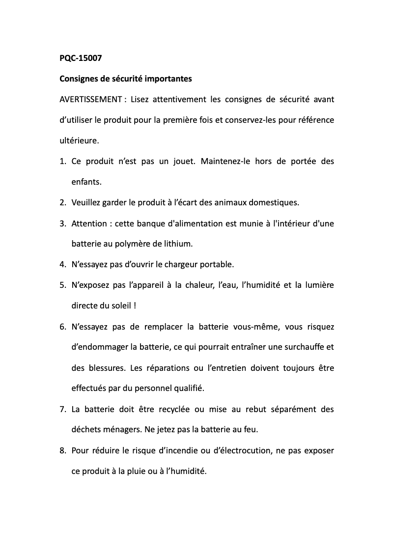 Página 1 del manual Manual de usuario Denver PQC-15007