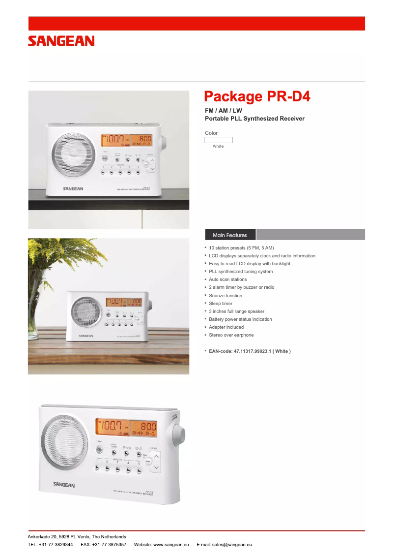 Image de la première page du manuel de l'appareil PR-D4