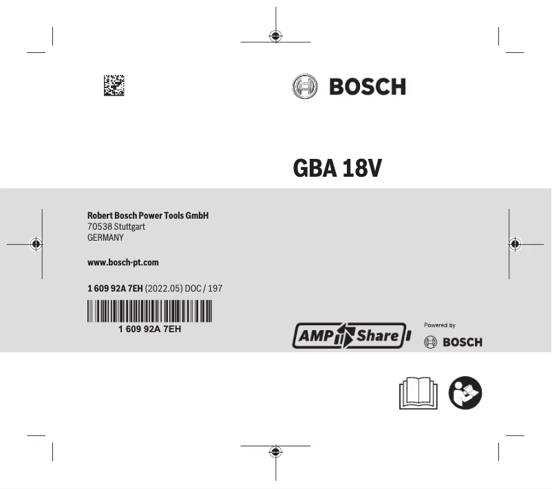 Page 1 of the manual User Manual Bosch GBA 18 V