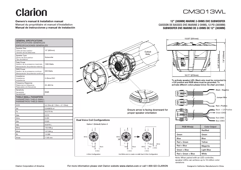 Image de la première page du manuel de l'appareil CM1623RL