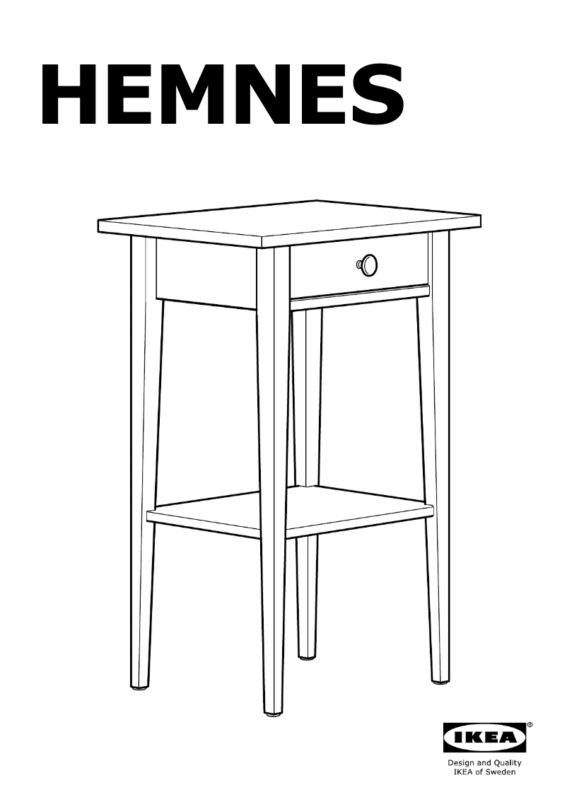 Page 1 de la notice Manuel utilisateur Ikea HEMNES 403.924.59