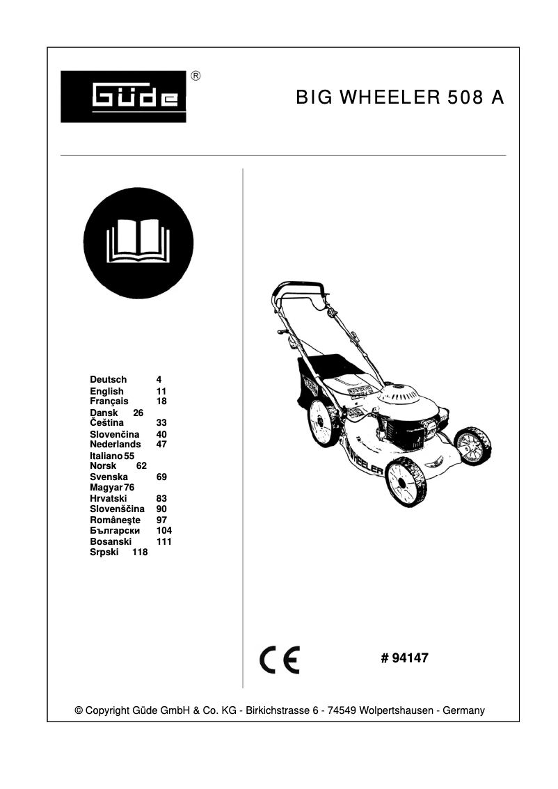 Page n°1 - Manuel utilisateur Güde 508 A Big Wheeler