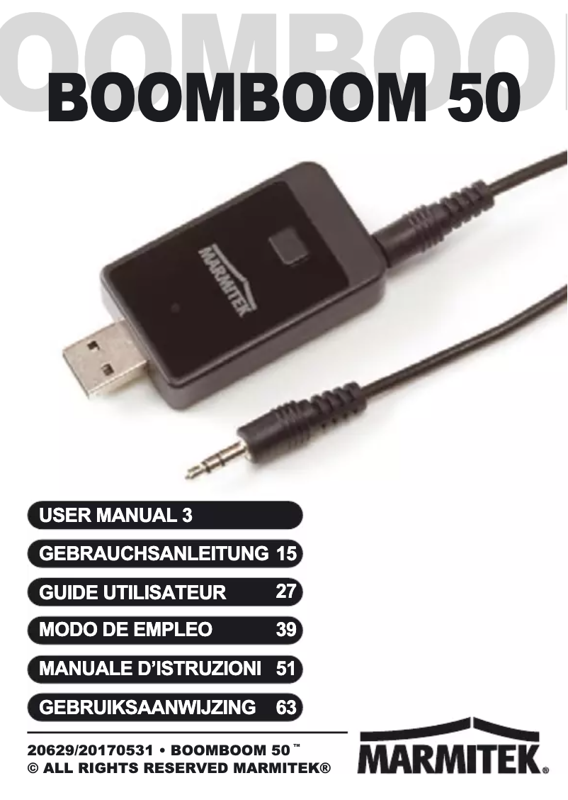 Page n°1 - Manuel utilisateur Marmitek BoomBoom 50