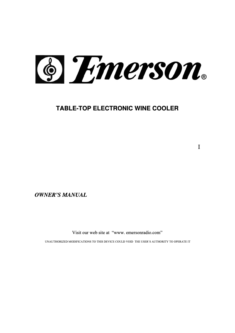 Page n°1 - Manuel utilisateur Emerson FR23RD