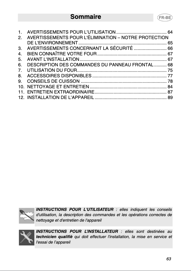 Page n°1 - Manuel utilisateur Smeg SI850RA-5