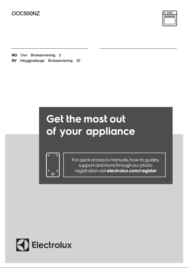 Page 1 de la notice Manuel utilisateur Electrolux OOC500NZ