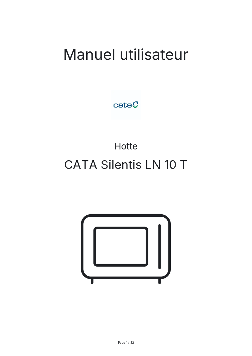 Image de la première page du manuel de l'appareil Silentis LN 10 T