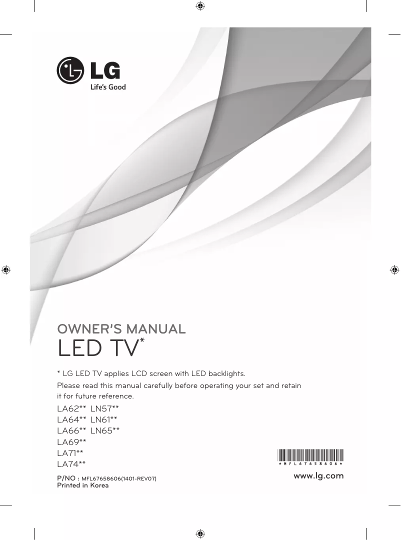 Página 1 del manual Manual de usuario LG 55LA710V