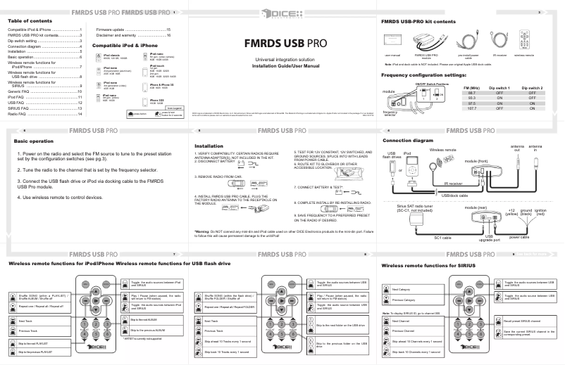 Image de la première page du manuel de l'appareil i-FM-RDS-USB
