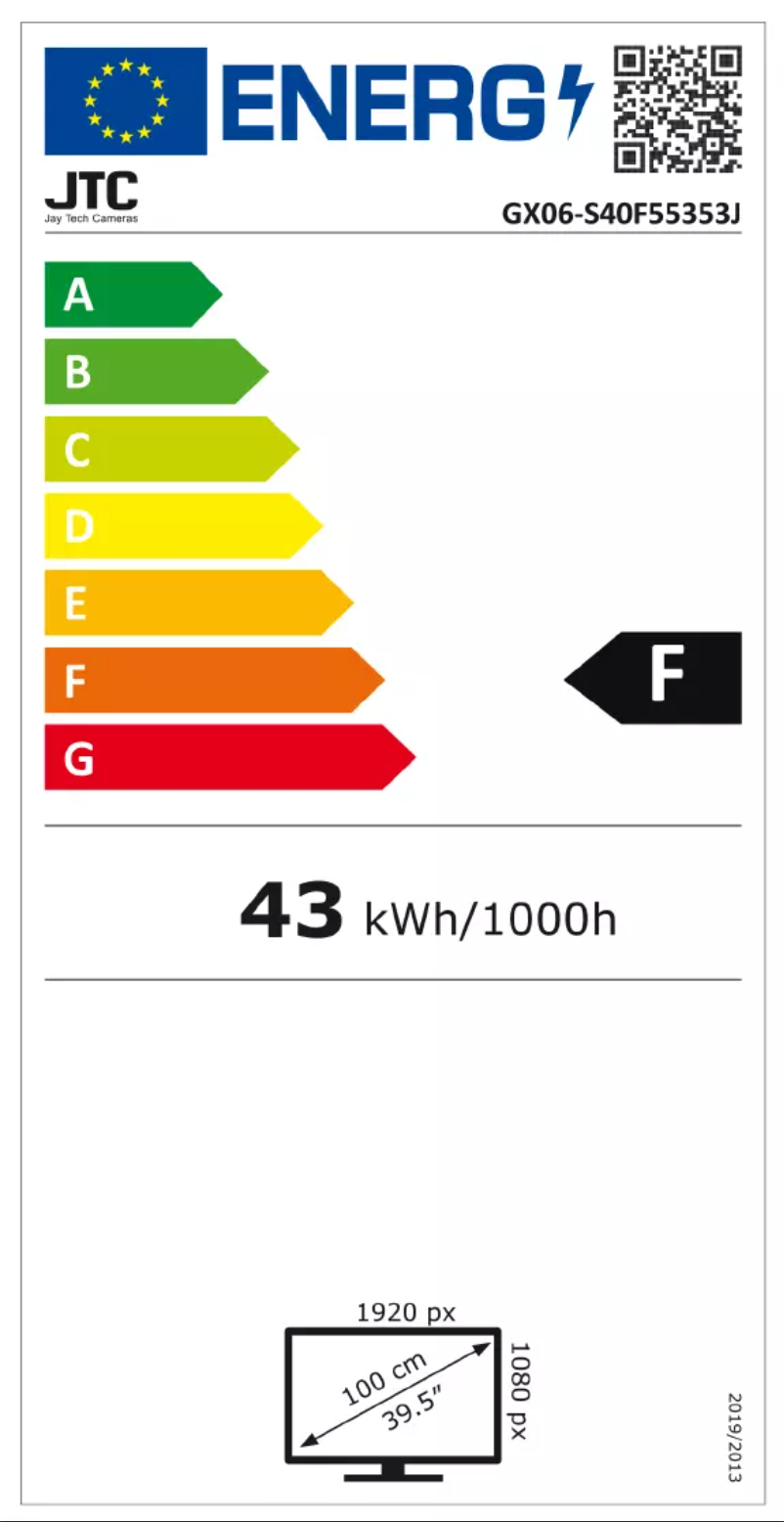Page n°1 - Label énergétique Jay-Tech S40F55353J