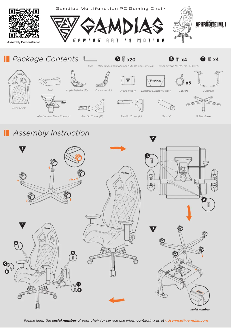 Page 1 de la notice Manuel utilisateur Gamdias Aphrodite Ml1 L