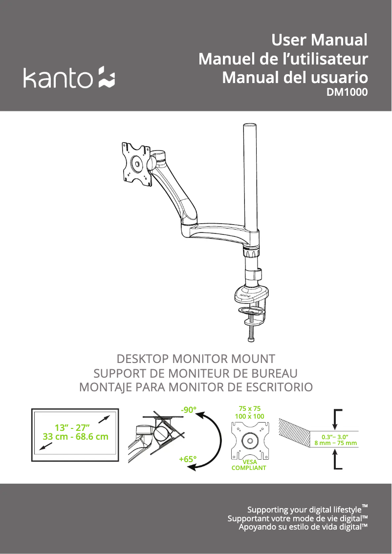 Page 1 de la notice Manuel utilisateur Kanto DM1000