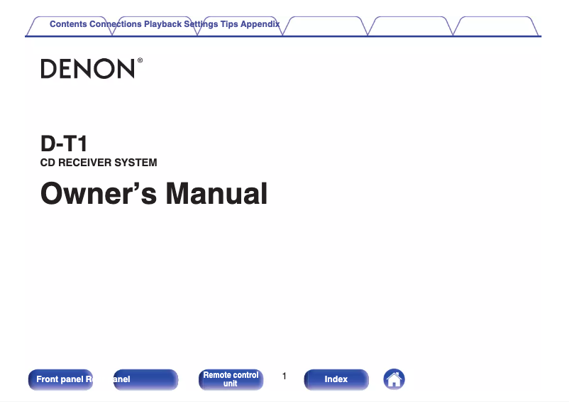 Page n°1 - Manuel utilisateur Denon DT-1