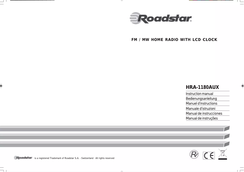Page 1 de la notice Manuel utilisateur Roadstar HRA-1180AUX