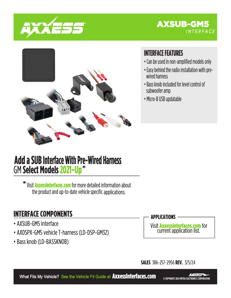 Página 1 del manual Ficha técnica AXESS AXSUB-GM5