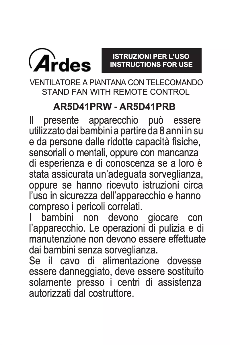 Página 1 del manual Manual de usuario Ardes AR5D41PRB