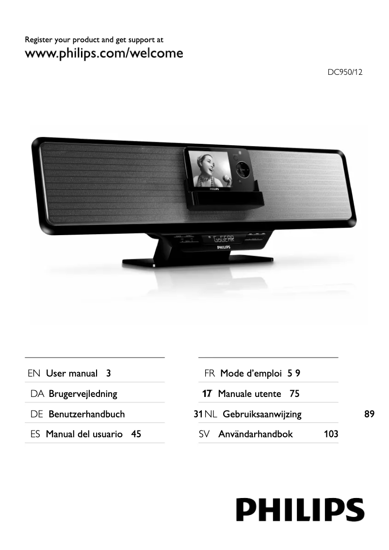 Page n°1 - Manuel utilisateur Philips DC950