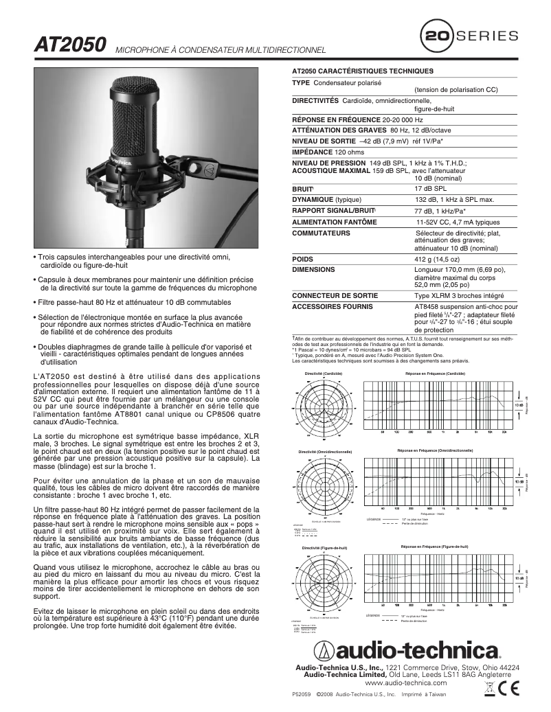 Image de la première page du manuel de l'appareil AT2050