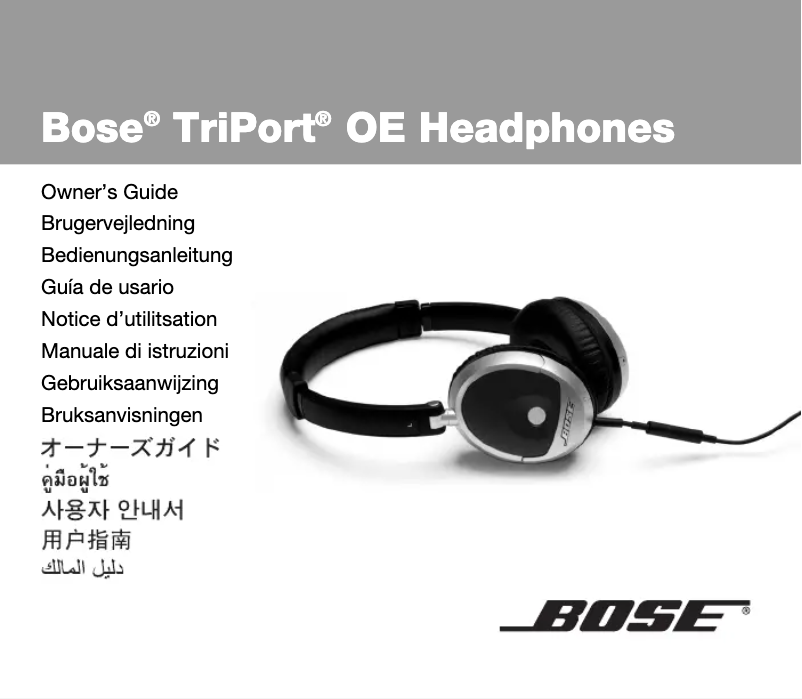 Page n°1 - Manuel utilisateur Bose 047901