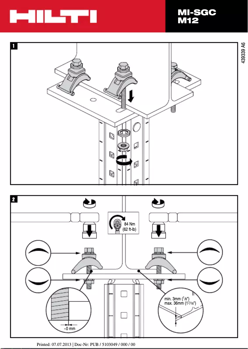 Page 1 de la notice Manuel utilisateur Hilti MI-SGC M12