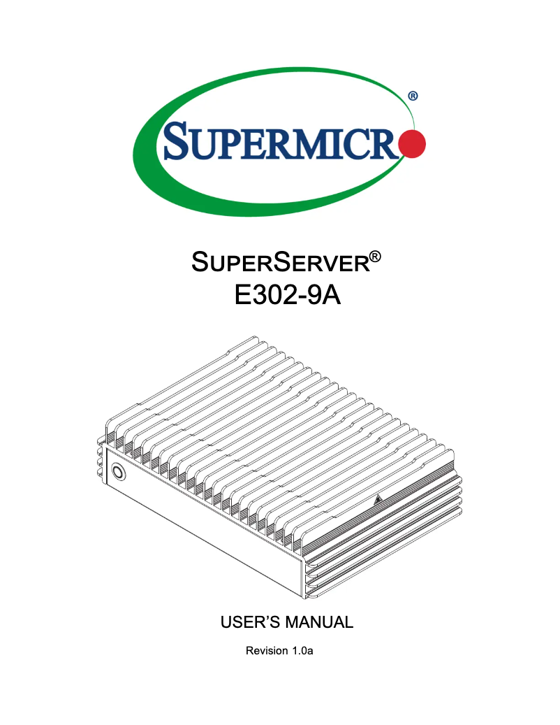 Page 1 de la notice Manuel utilisateur Supermicro SuperServer E302-9A