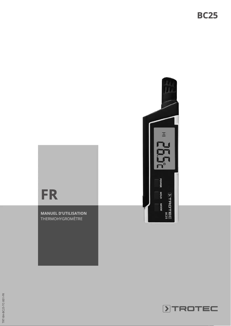 Image de la première page du manuel de l'appareil BC25