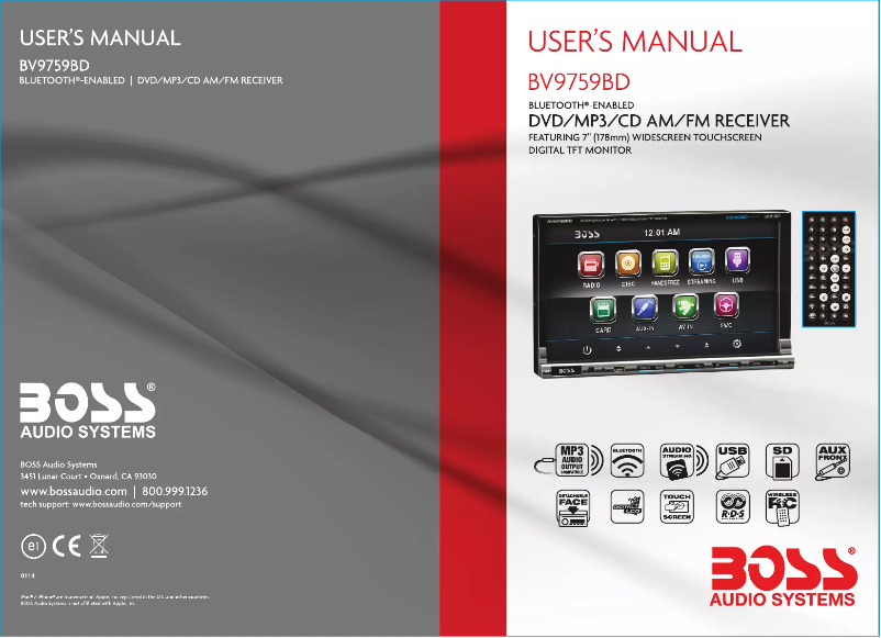 Page 1 de la notice Manuel utilisateur Boss BV9759BD