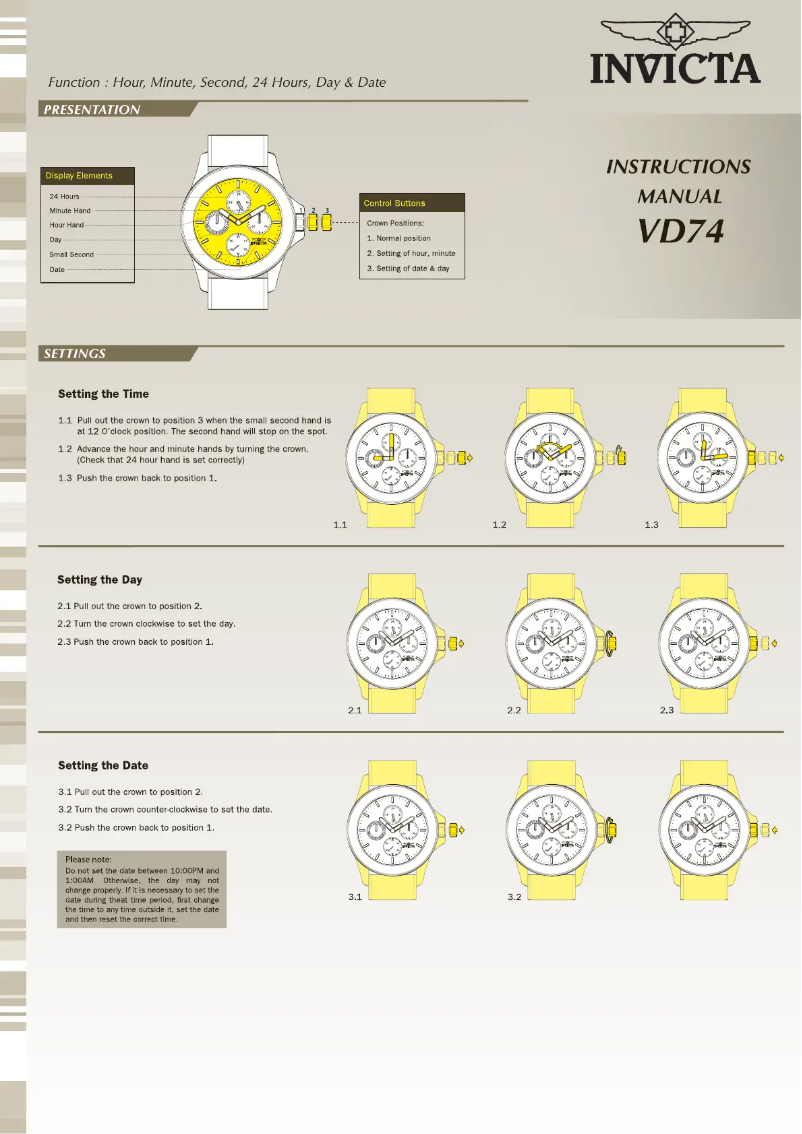 Page n°1 - Manuel utilisateur Invicta Aviator 30487