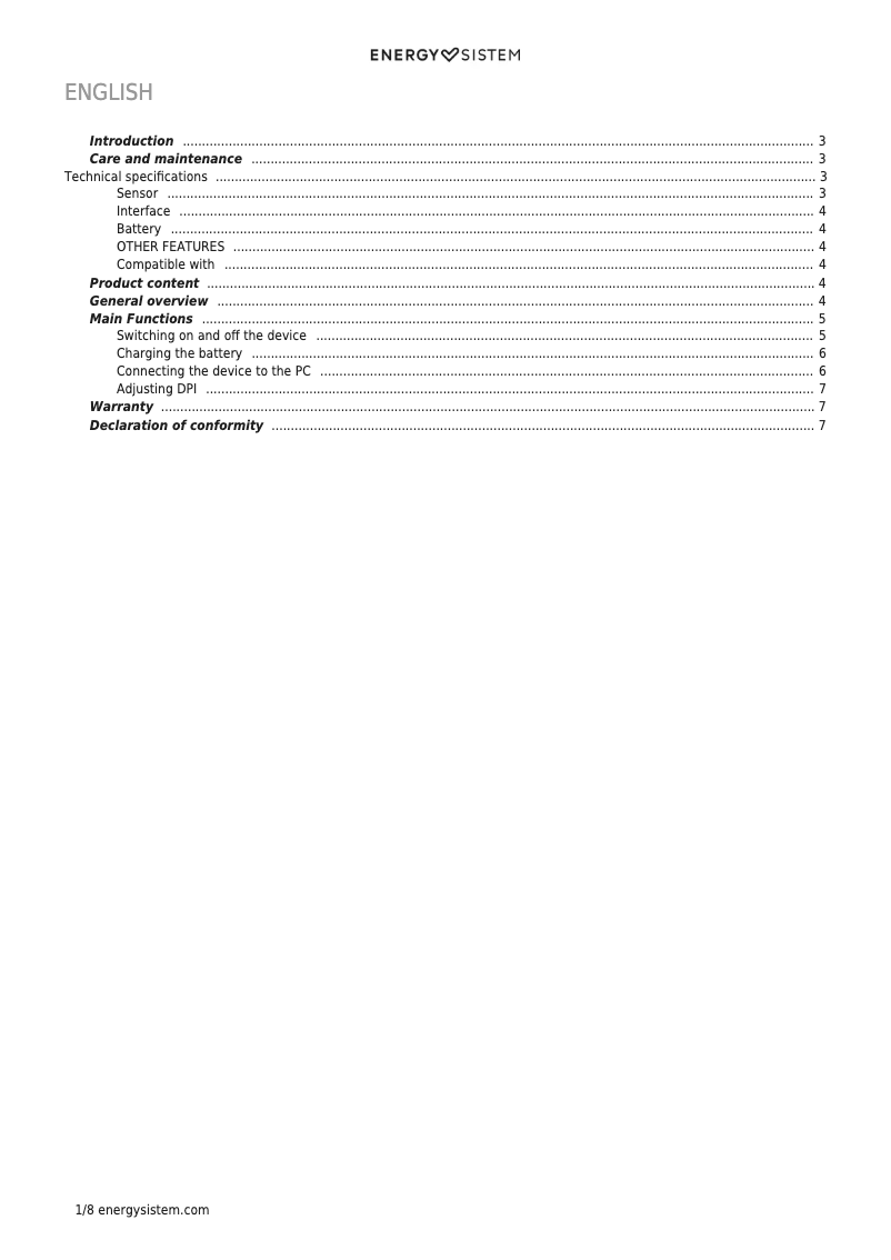 Página 1 del manual Manual de usuario Energy Sistem Office 5 Comfy