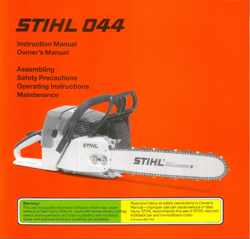 Page 1 de la notice Manuel utilisateur Stihl 044