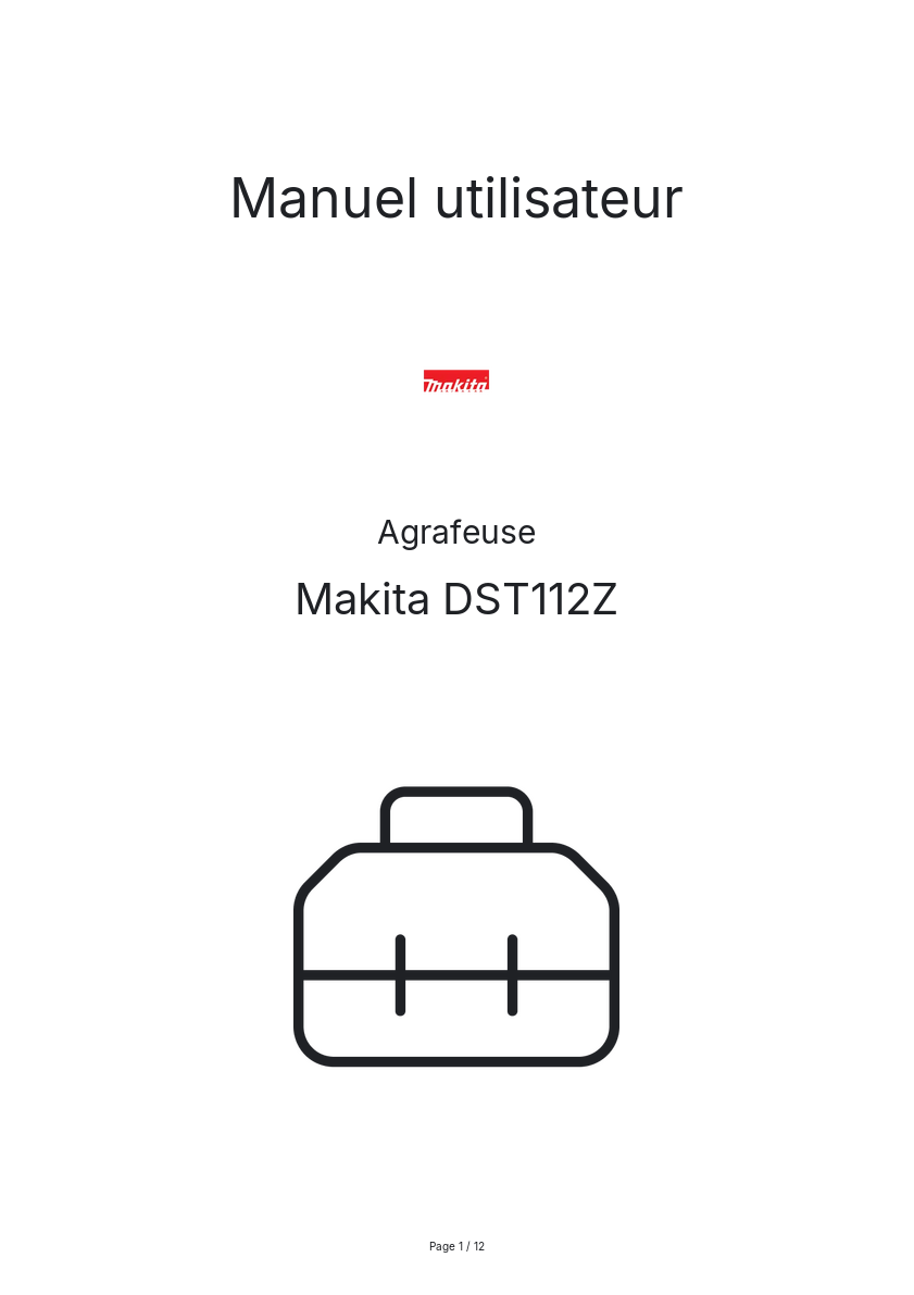 Image de la première page du manuel de l'appareil DST112Z
