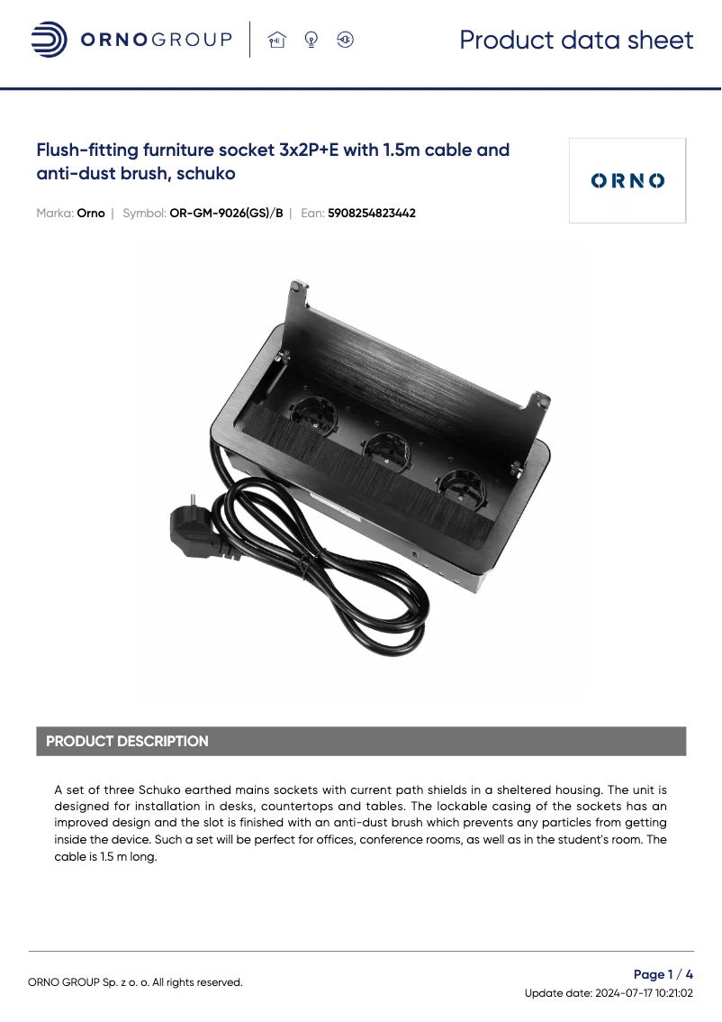 Image de la première page du manuel de l'appareil OR-GM-9026(GS)