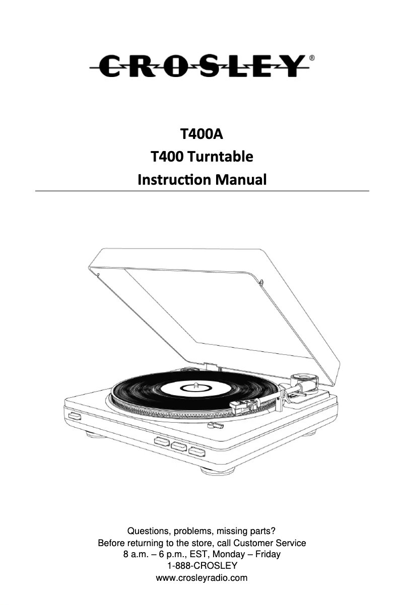 Page n°1 - Manuel utilisateur Crosley T400A