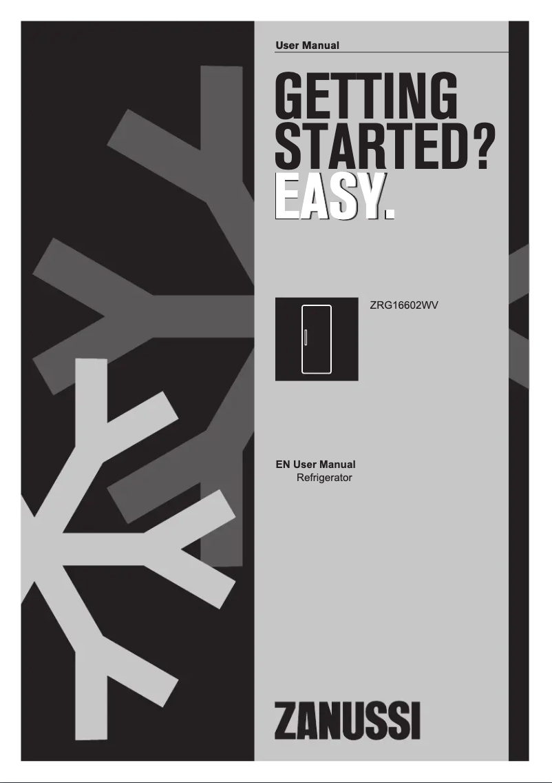 Page 1 de la notice Manuel utilisateur Zanussi ZRG16602WV
