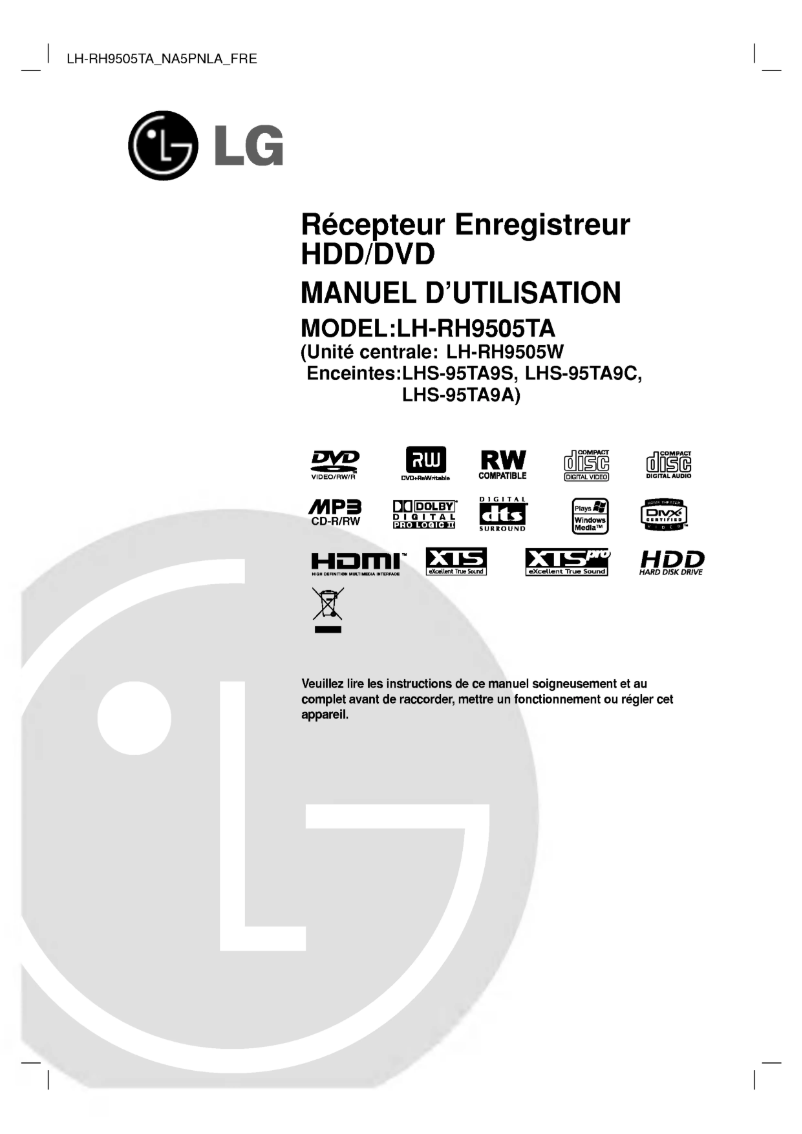 Página 1 del manual Manual de usuario LG LH-RH9505TA