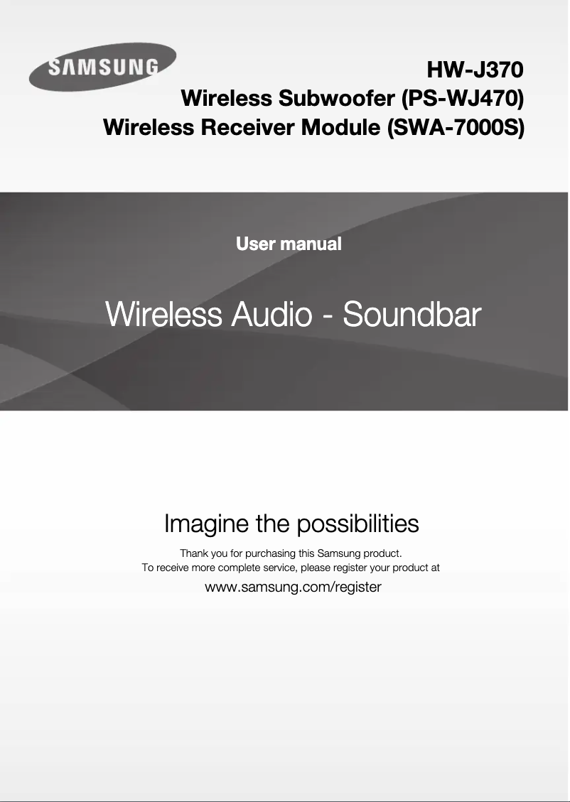 Page 1 de la notice Manuel utilisateur Samsung HW-J370