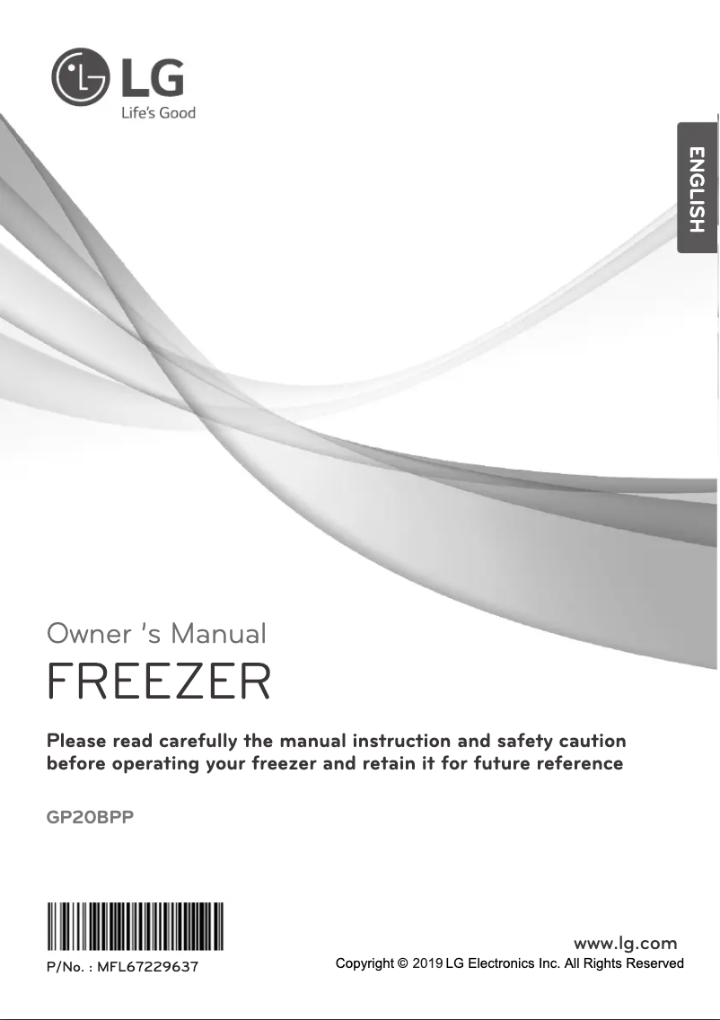 Page 1 de la notice Manuel utilisateur LG GP21BPP