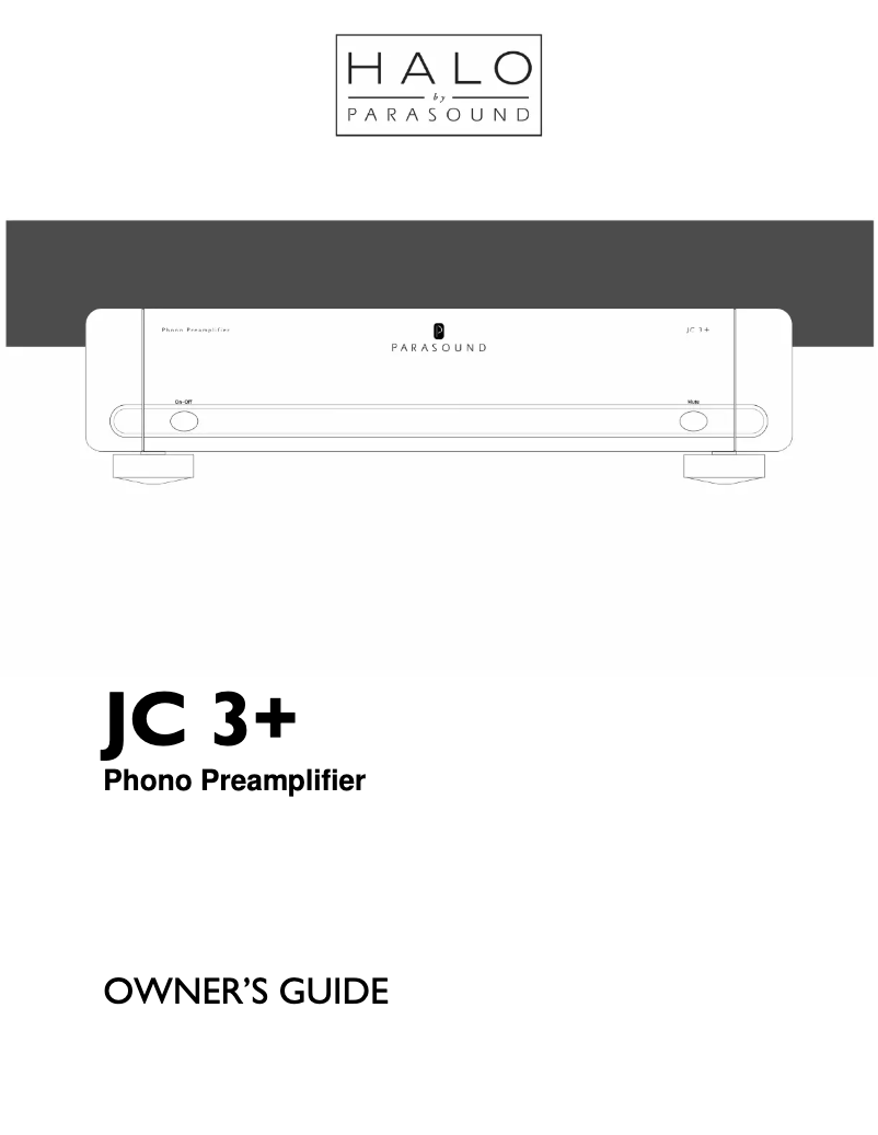 Page n°1 - Manuel utilisateur Parasound Halo JC 3+