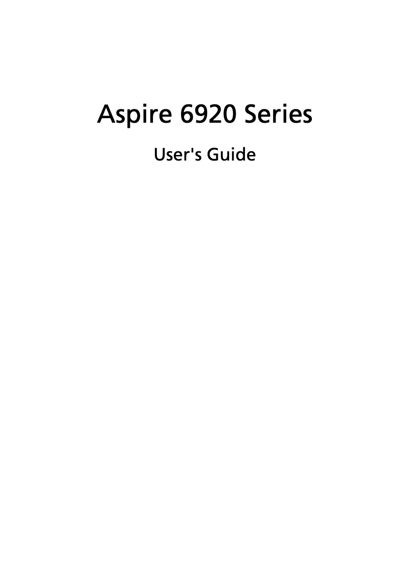 Imagen de la primera página del manual del dispositivo Aspire 6920G