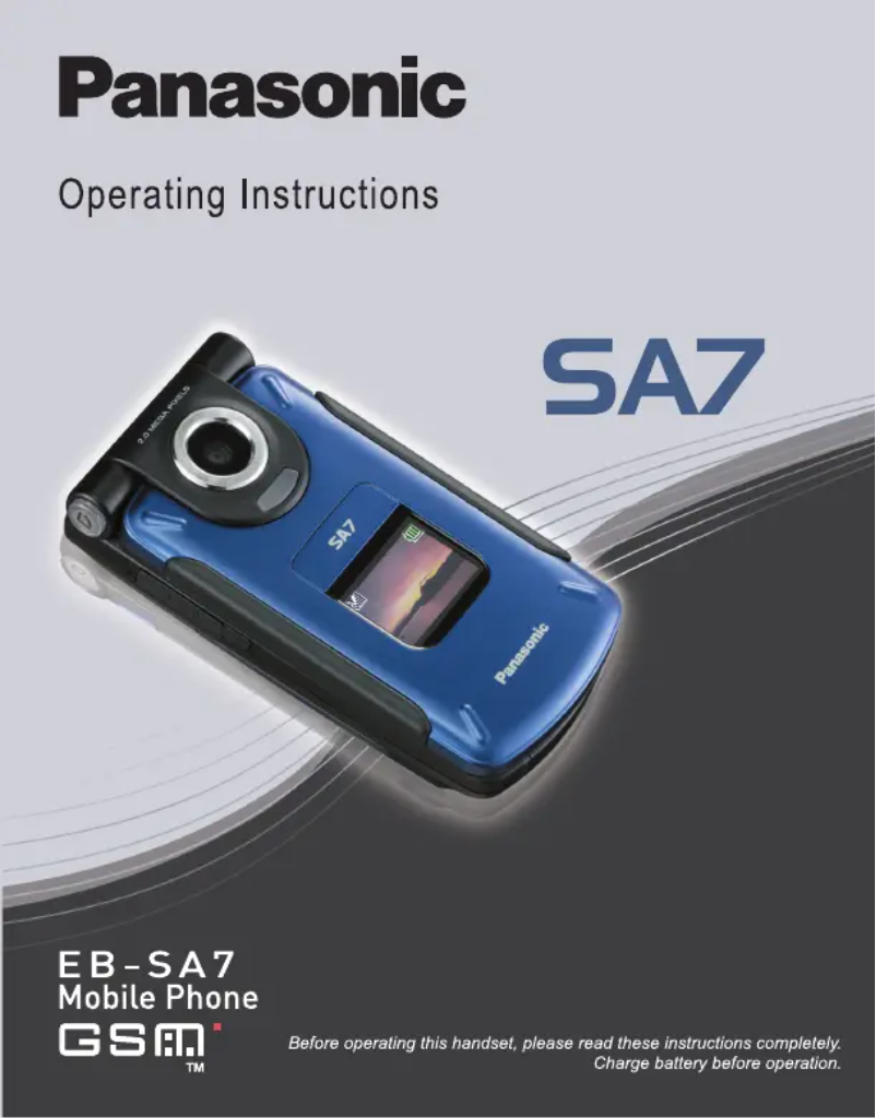 Image de la première page du manuel de l'appareil EB-SA7