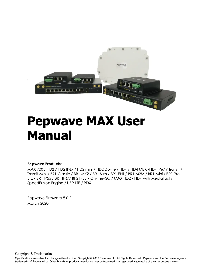 Page 1 de la notice Manuel utilisateur Peplink MAX BR1 ENT
