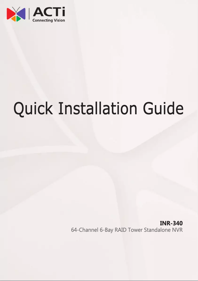 Image de la première page du manuel de l'appareil INR-340