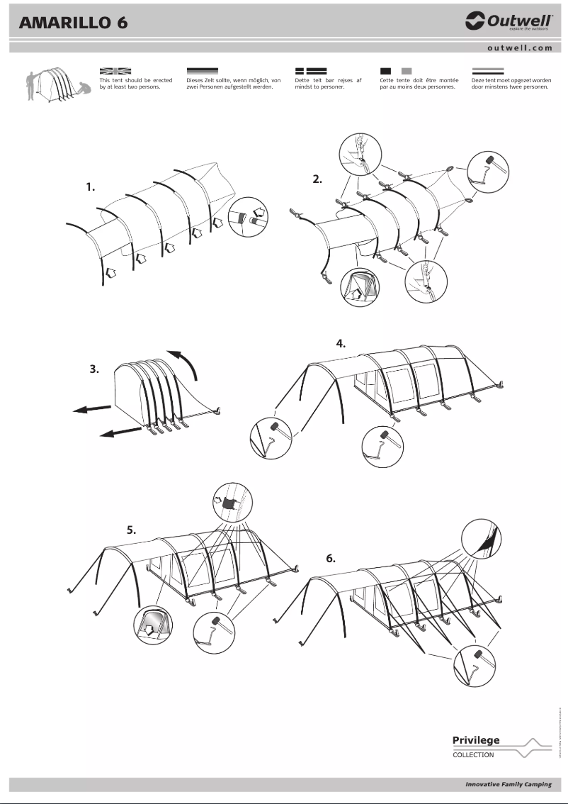 Page 1 de la notice Manuel utilisateur Outwell Privilege Amarillo 6