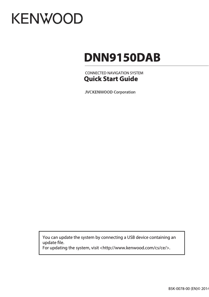 Page n°1 - Guide de démarrage rapide Kenwood DNN9150DAB