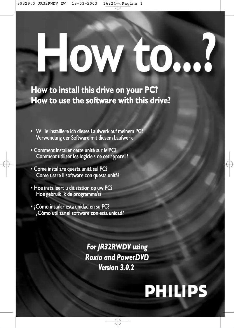 Page 1 de la notice Manuel utilisateur Philips JR32RWDV